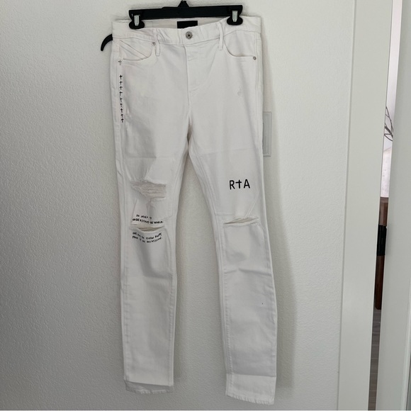 360 NWT RtA BRYANT NO LETTERMAN WHITE SKINNY JEANS SZ 31